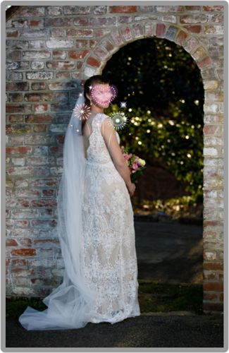 Customer photo review of Rustic Lace Wedding Dresses Sheath Beach Boho Wedding Dress Viniodress VW1057