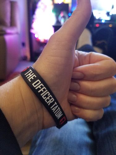 Customer photo review of Wristband + Sticker Bundle!