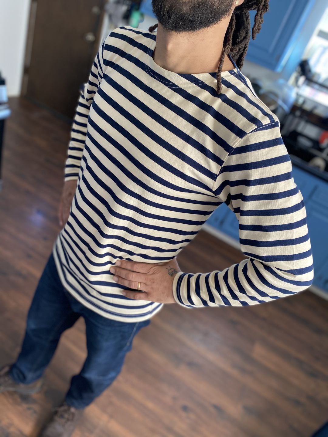 Customer photo review of Breton Stripe Long Sleeve T-Shirt