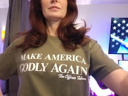 Customer photo review of Make America Godly Again Shirt