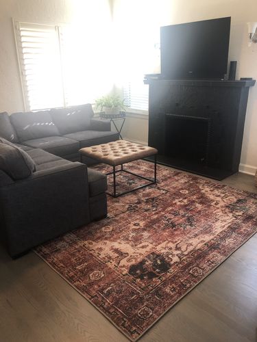 Customer photo review of Distressed Vintage Cezanne Terracotta Area Rug