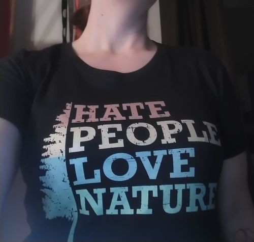 Customer photo review of HATE PEOPLE DAMEN  - Damen Premiumshirt