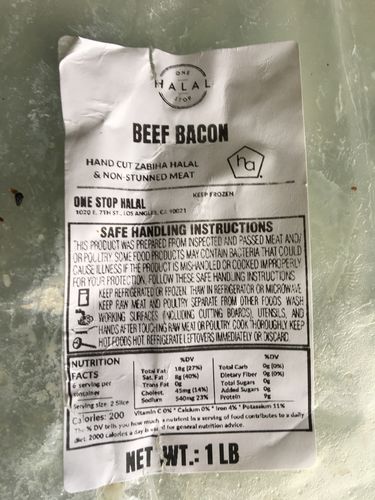 Customer photo review of Beef Bacon