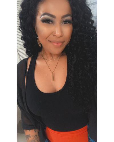 Customer photo review of Curly Ash Blonde