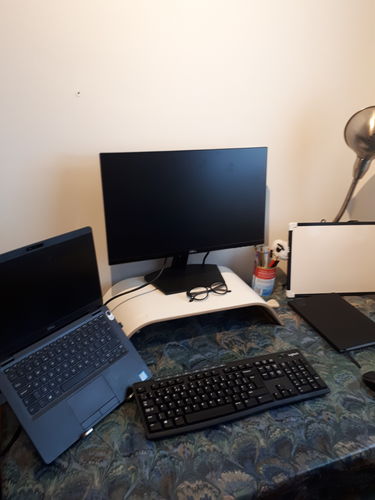 Customer photo review of Laptop Stand | Aluminium, Portable & Foldable