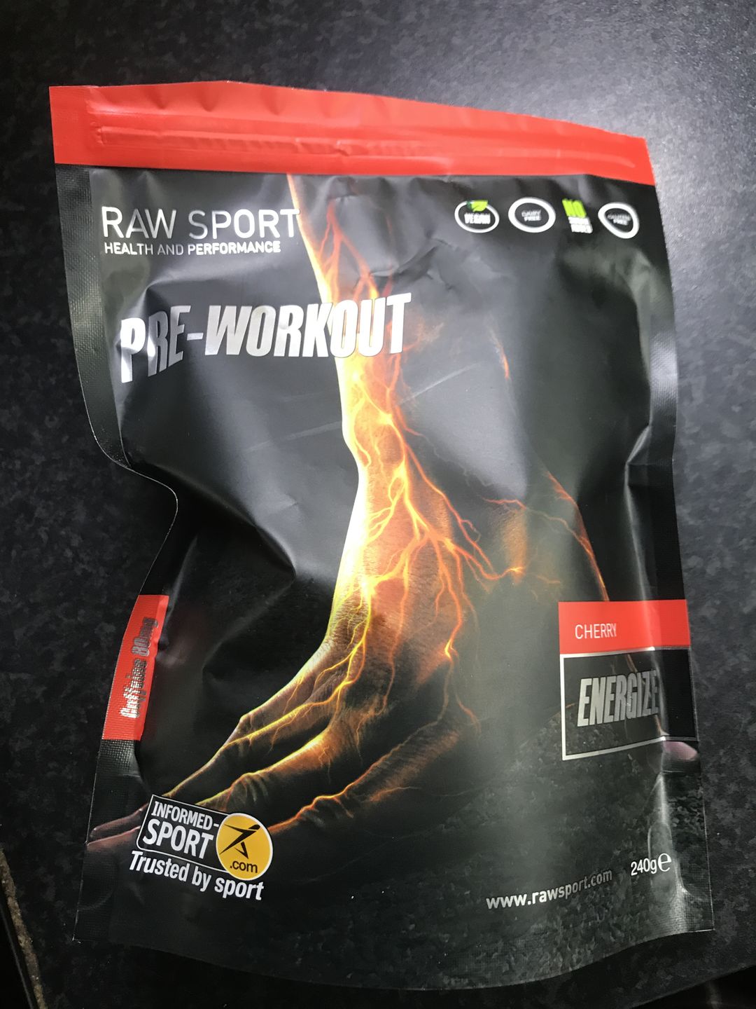 Customer photo review of Pre Workout Energize Cherry 240g