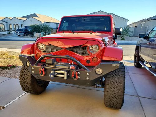 Customer photo review of Hawke Grille - Red for 07-18 Jeep Wrangler JK