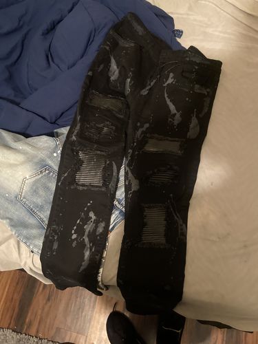 Customer photo review of Moto Ribbed Backin Skinny Fit Denim Black Wash (M4945D)