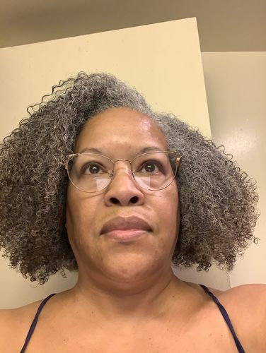 Customer photo review of Curly Hair Wash and Go System with Organic Argan Oil for Softening Hair with Lemon Creme Fragrance (Step 1 - 4)