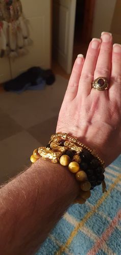 Customer photo review of Tibetan Golden Mantra Bracelet