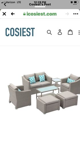 Customer photo review of Outdoor Warm Gray Sofa Set