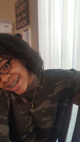 Customer photo review of Little Ankh Gold Necklace