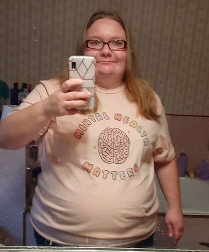Customer photo review of Mental Health Matters (Brain) -- T-Shirt