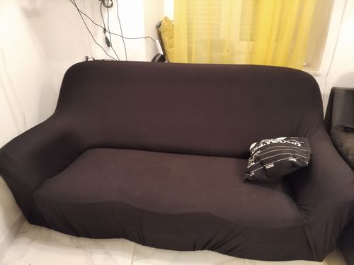 Customer photo review of Noir - Housses Extensibles de Fauteuil et Canapé - La Maison des Housses