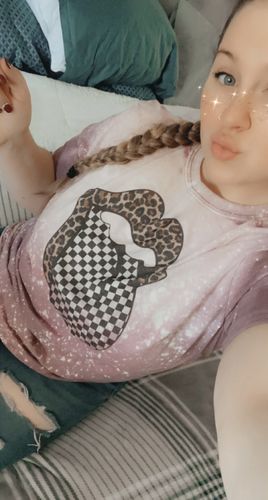 Customer photo review of Leopard Racing Tongue Shirt