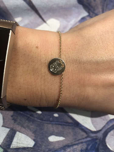 Customer photo review of Rosé Gold Dipped Lineart Love Armkette