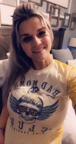 Customer photo review of Cute Bad Moms Club Tee