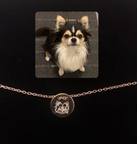 Customer photo review of Rosé Gold Dipped Lineart Love Armkette