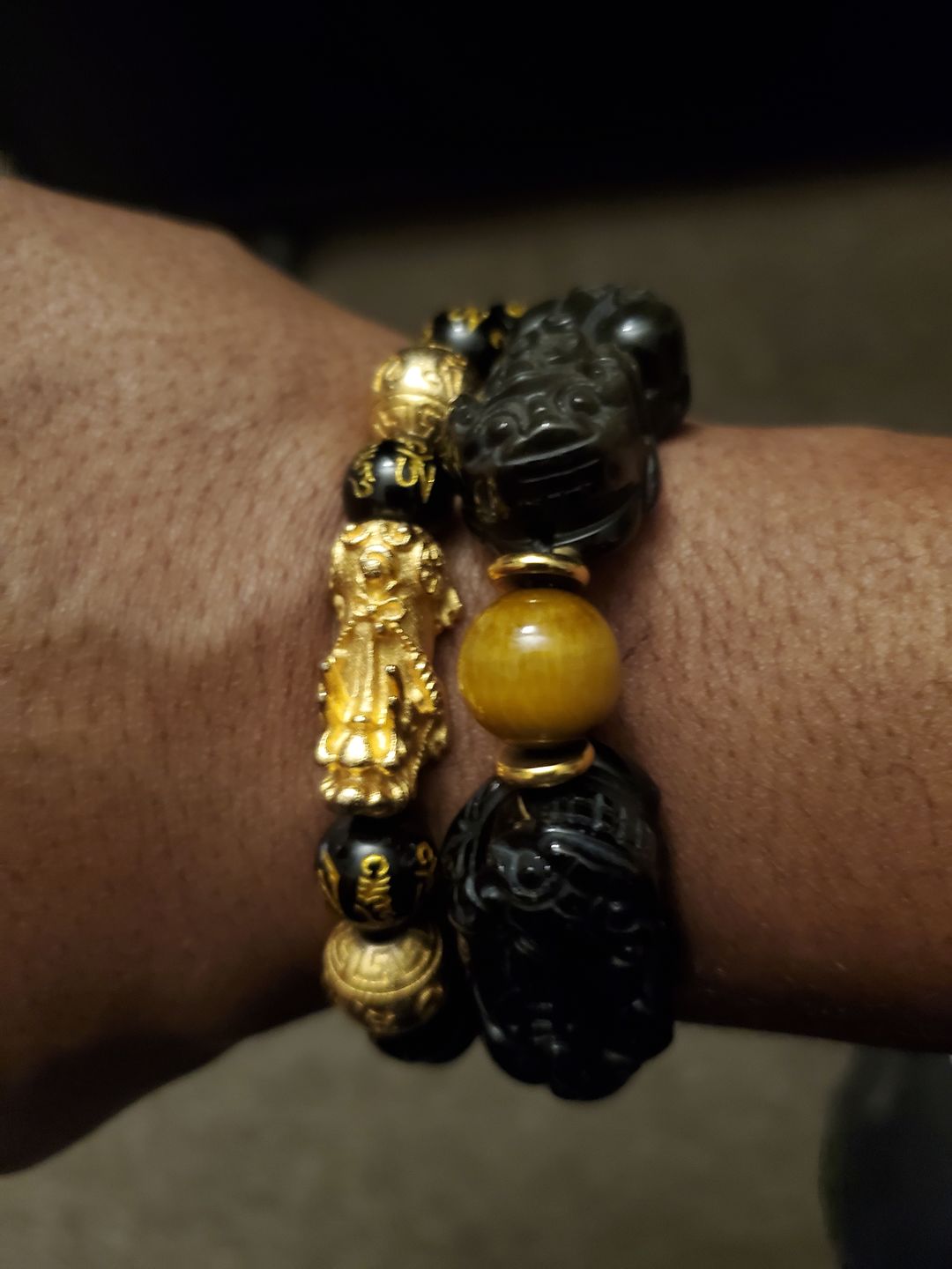 Customer photo review of Natural Gold Obsidian Double Pi Yao Wealth Bracelet
