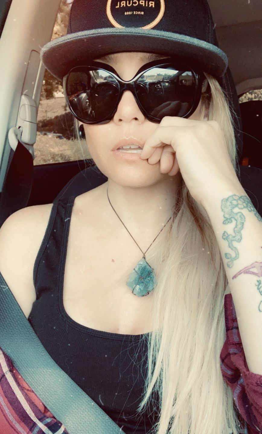 Customer photo review of Raw Aquatic Fluorite Necklace