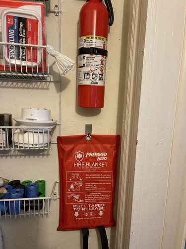 Customer photo review of Custom Stainless Steel Hook for Fire Blanket by Prepared Hero
