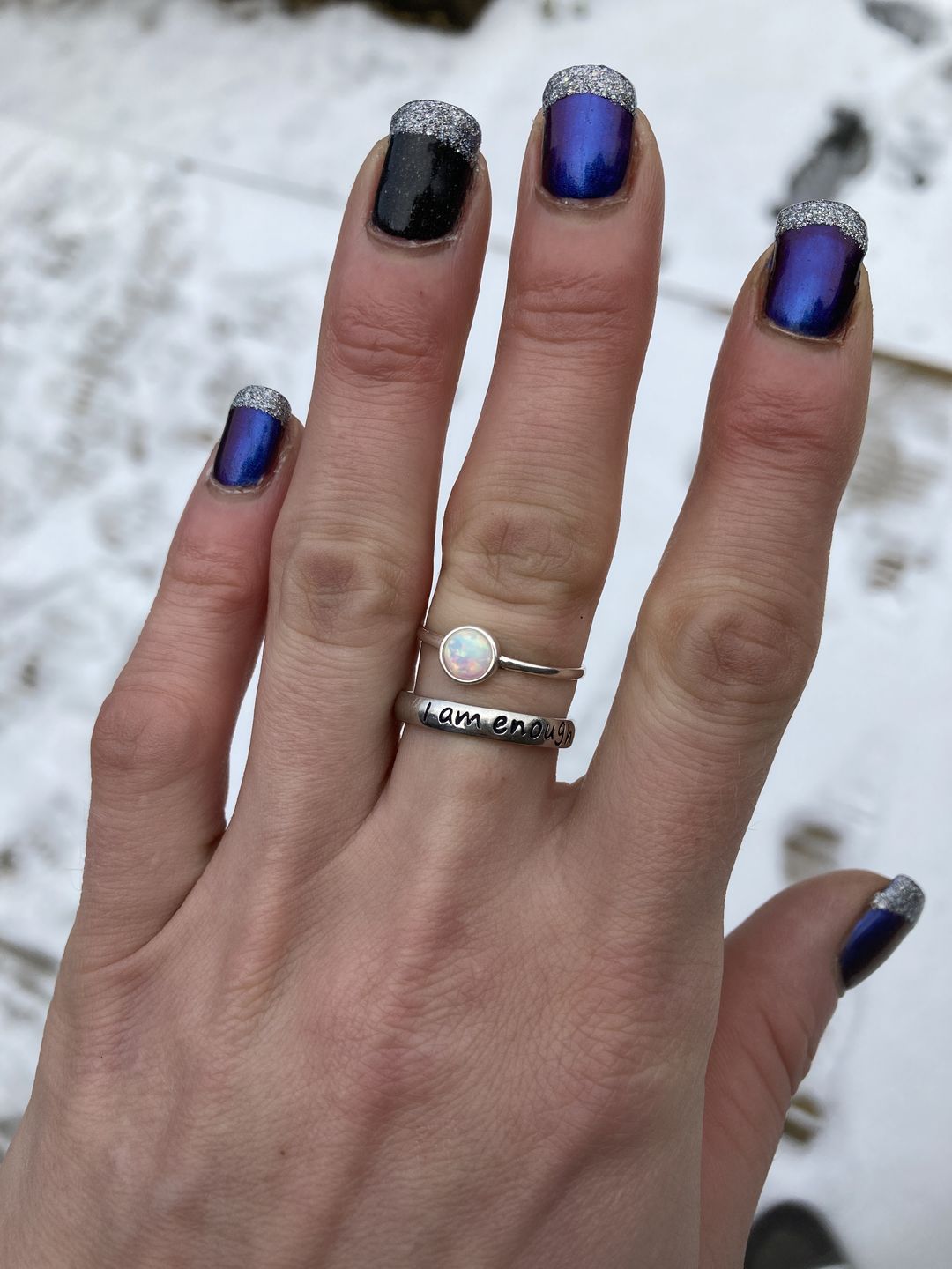 Customer photo review of 925 Sterling Silver 'I Am Enough' Ring