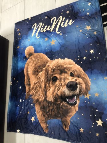 Customer photo review of 【客製】手繪寵物 法蘭絨毛毯 Custom Pet Fleece Blanket