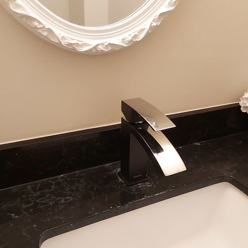 Customer photo review of KODAEN- F11103 Single Handle, Matt Black Bathroom Faucet