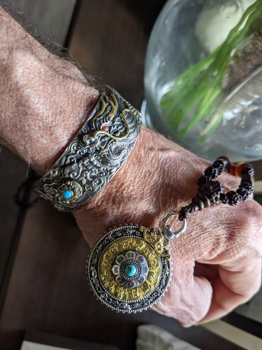Customer photo review of Flying Dragon Silver Bracelet