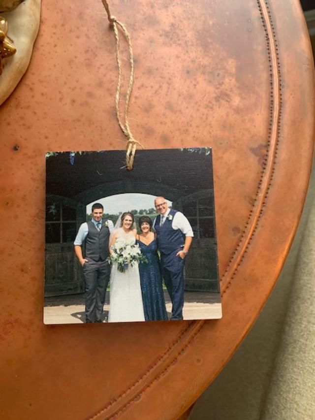 Customer photo review of 4 x 4 Square Wooden Ornament