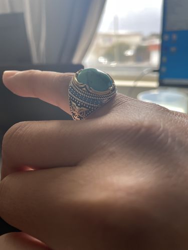 Customer photo review of GREEN STONE 925 RING