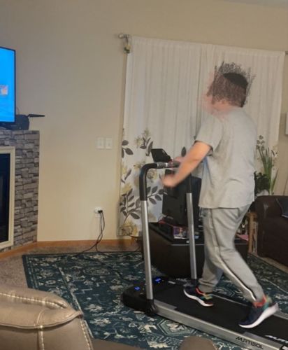 Customer photo review of Murtisol 2 in 1 Folding Treadmill, 1.5HP Under Desk Electric Treadmill, Portable Walking Machine for Home, Office & Gym