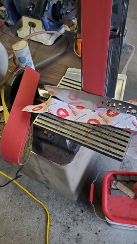 Customer photo review of 2 X 42 Inch Flexible Ceramic Sanding Belts, 6 Pack
