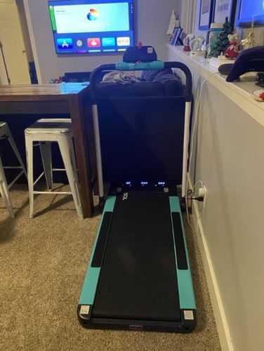 Customer photo review of Murtisol 2 in 1 Folding Treadmill, 1.5HP Under Desk Electric Treadmill, Portable Walking Machine for Home, Office & Gym