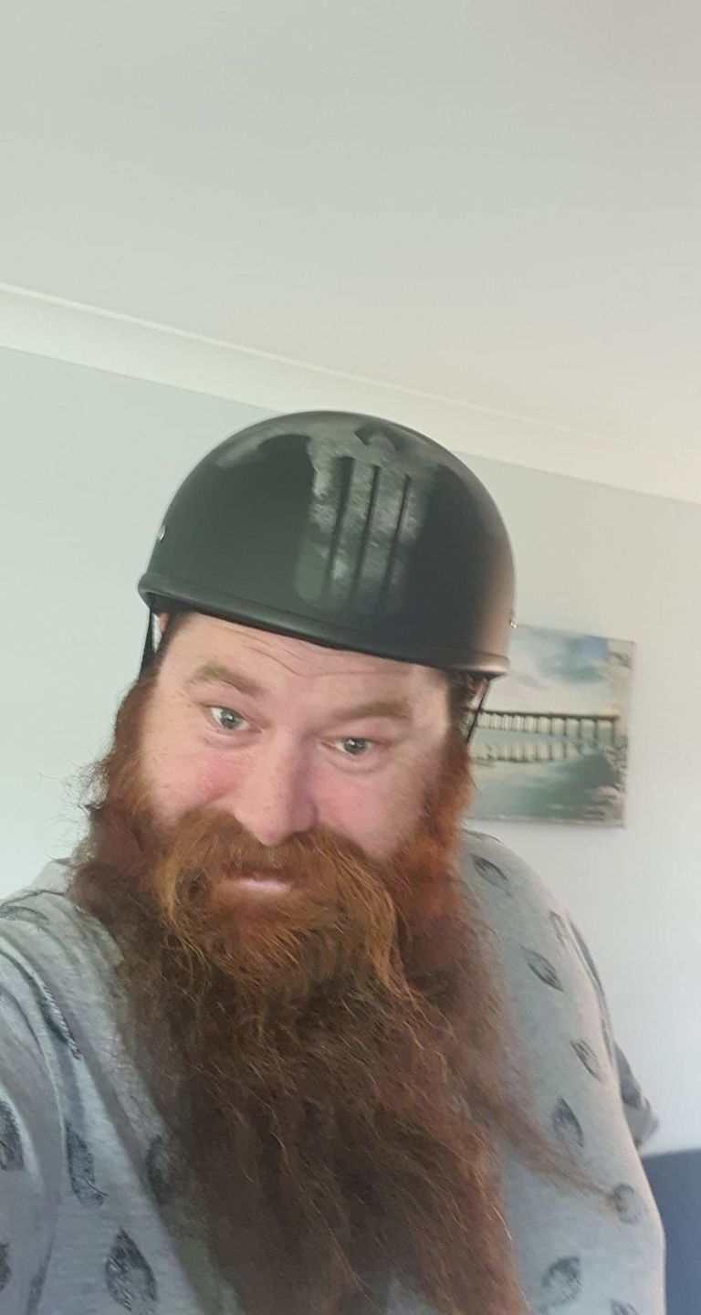 Customer photo review of Smallest Lightest SOA Beanie ECE/AS/NZ Helmet - Punisher Skull