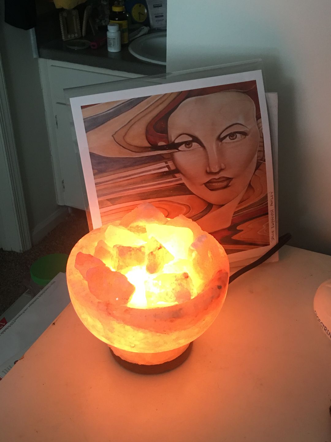 Customer photo review of Fire Bowl Himalayan Salt Lamp