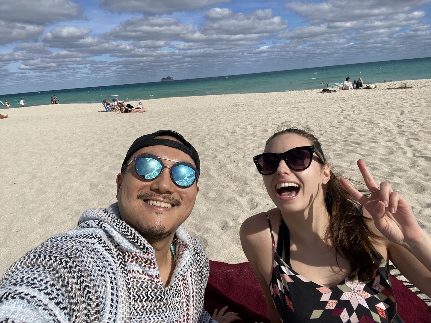 Customer photo review of Classic Stripe Terracotta Baja Hoodie