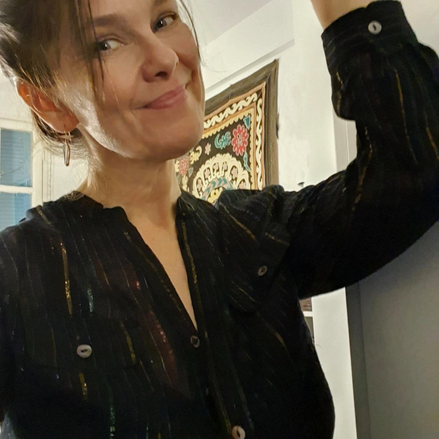 Customer photo review of Lurex Romy blouse