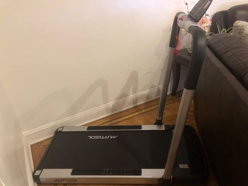 Customer photo review of Murtisol 2 in 1 Folding Treadmill, 1.5HP Under Desk Electric Treadmill, Portable Walking Machine for Home, Office & Gym
