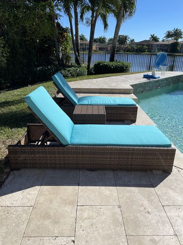 Customer photo review of Sorrento 3 Piece Outdoor Patio Chaise Lounge Set in Brown