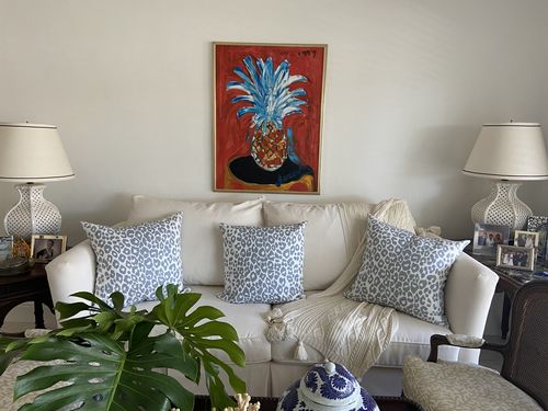 Customer photo review of Iconic Leopard Sky Pillow Cover