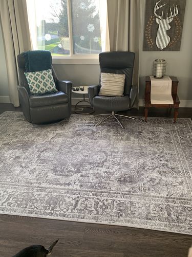 Customer photo review of Distressed Vintage Chilaz Grey Rug