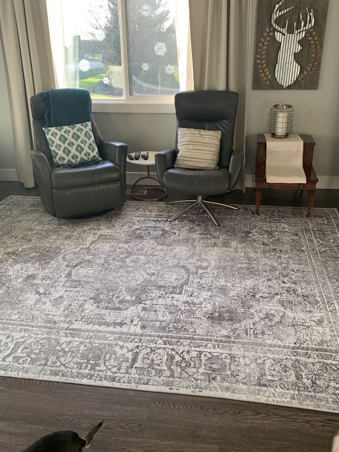 Customer photo review of Distressed Vintage Chilaz Grey Rug