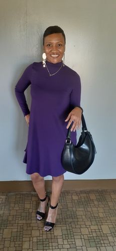 Customer photo review of Cozy Girl Dress (Purple)