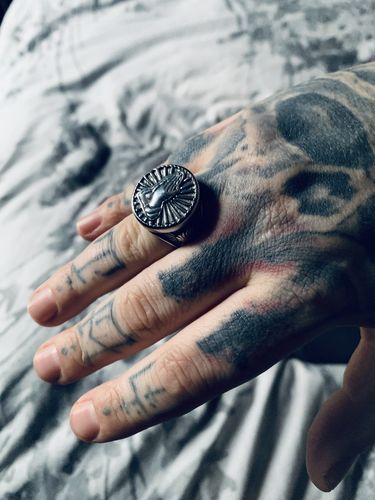 Customer photo review of SACRED PRAYER HANDS RING