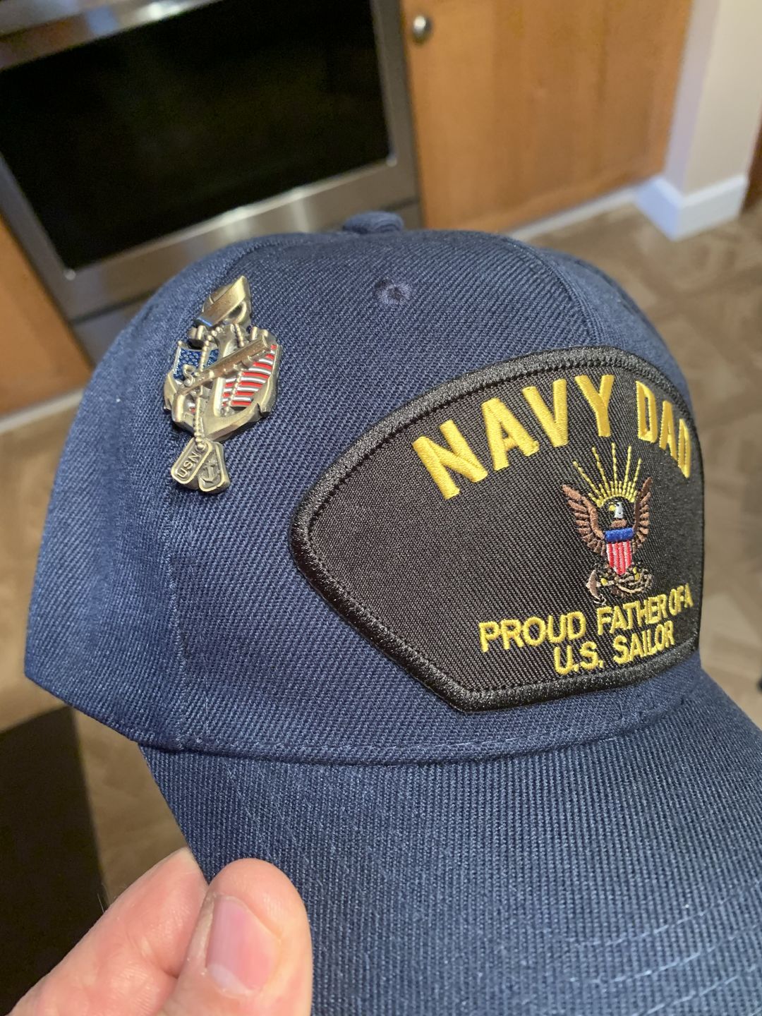 Customer photo review of US Navy Veteran Pin