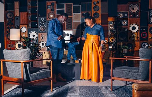 Customer photo review of High-Waist Belted PU Skirt