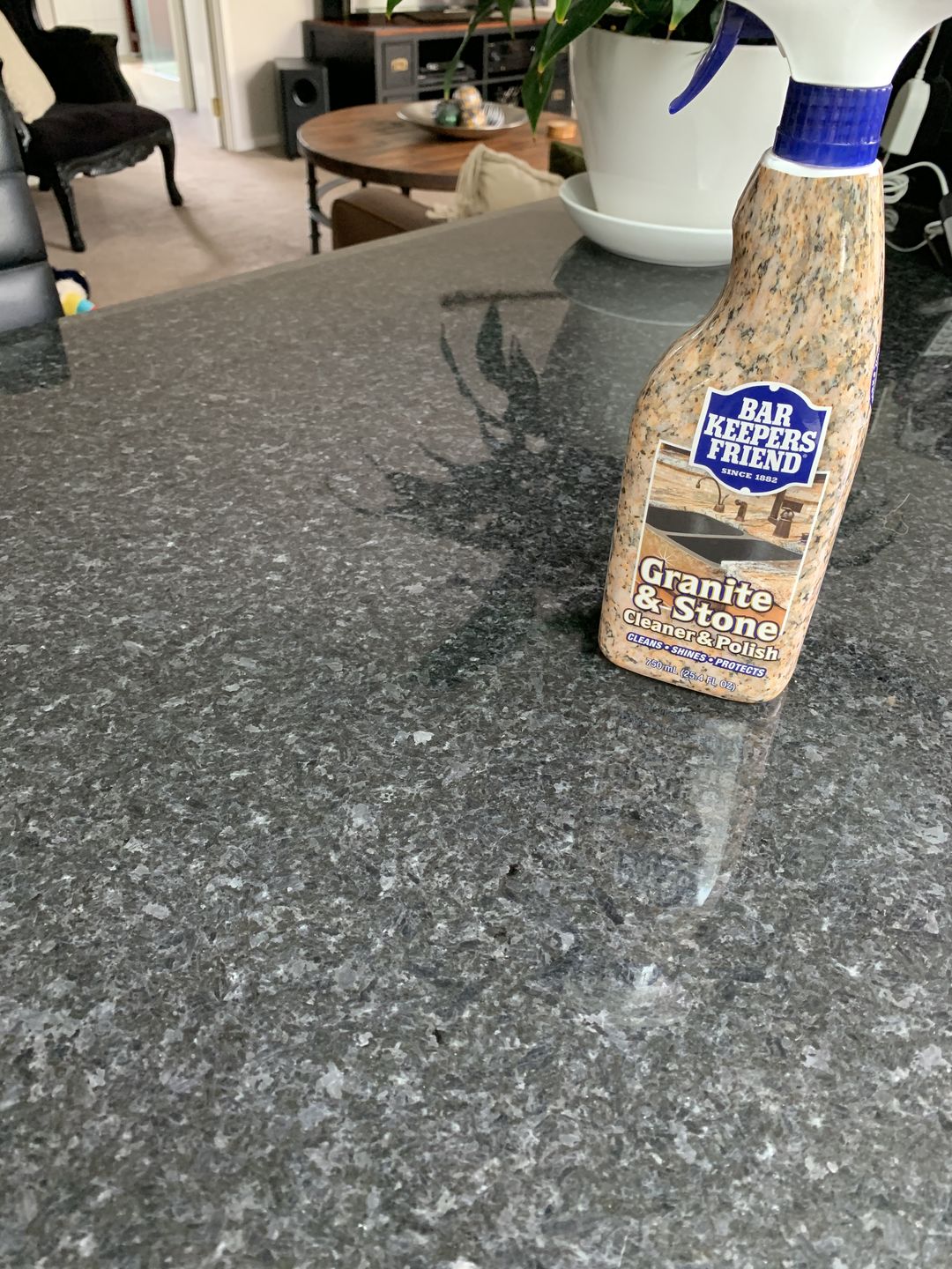 Customer photo review of Bar Keepers Friend Granite & Stone Cleaner & Polish