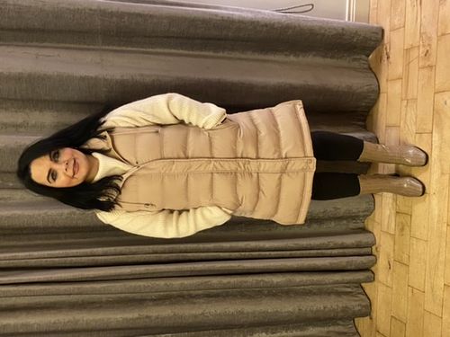 Customer photo review of Harriet Beige Puffer Gilet