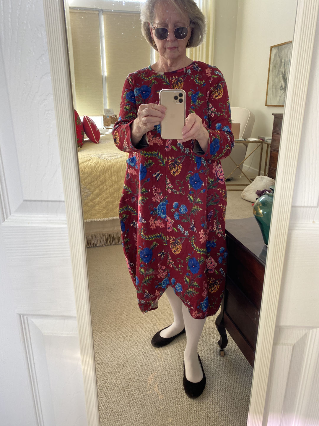 Customer photo review of Polka Dot Stretch Cotton Long Sleeved Dress